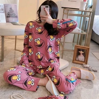 [ XẢ KHO CUỐI NĂM] Bộ đồ ngủ nữ, Pijama dài tay, quần áo mặc nhà thu đông xuân dễ thương co giãn 4 chiều ảnh thật QA06