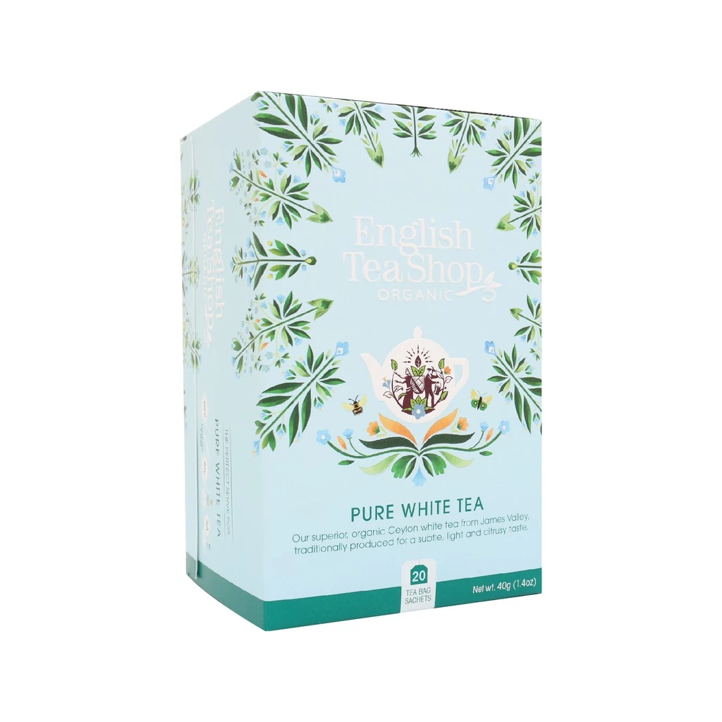 Trà Organic Pure White Tea hiệu English Tea Shop loại 20 gói/40g