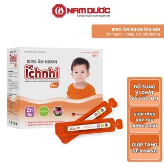 Siro ăn ngon Ích Nhi Plus hộp 20 ống10ml giúp nâng cao sức đề kháng, tăng chuyển hóa hấp thu dưỡng chất, trẻ ăn ngon-MK