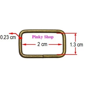 [ Giá sỉ ] Khoen chữ nhật 2cm màu đồng làm phụ kiện túi xách, balô Pinky Shop mã KCND2