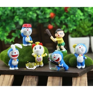 Mô hình Doraemon Doremon - Set 6 nhân vật Doraemon Doremon Nobi Nobita Dorami Doremi - 6cm