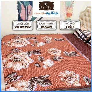 Chăn hè Cotton Poly trần bông 3 lớp hình Trà Nâu nhẹ thấm hút mồ hôi tốt kích thước 1m7x2m ( Ảnh thật shop)-CH16