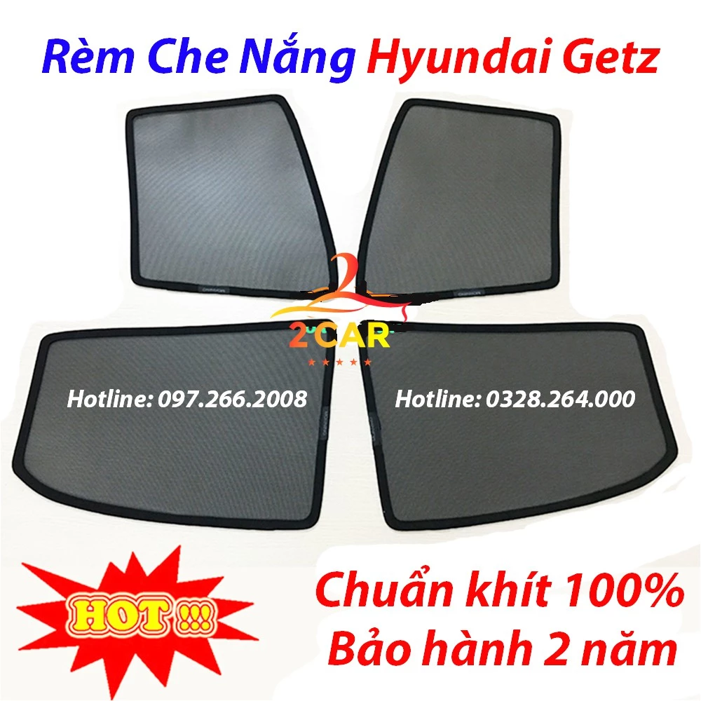 Rèm Che Nắng Xe Hyundai Getz - Có hút nam châm - Che nắng tốt