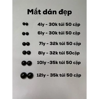 mắt dán loại đẹp ( túi gồm 50 cặp)