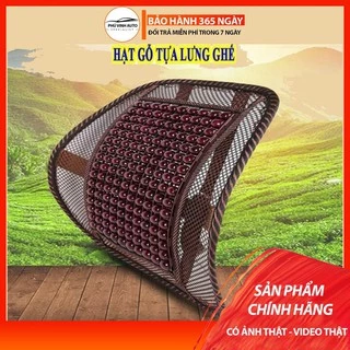 Tựa lưng lưới đan hạt gỗ cho ghế ô tô và văn phòng chống mỏi lưng,chống cong vẹo cột sống