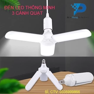 ĐÈN LED QUẠT 3 CÁNH 45W SIÊU TIẾT KIỆM ĐIỆN - THIẾT BỊ CHIẾU SÁNG THÔNG MINH CÓ THỂ ĐIỀU CHỈNH GÓC ĐỘ CÁNH QUẠT