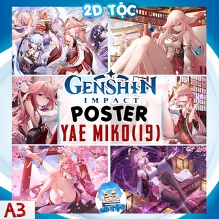 TRANH POSTER A3 YAE MIKO (19) GAME GENSHIN IMPACT CHẤT LIỆU GIẤY CAO CẤP - 2D TỘC SHOP