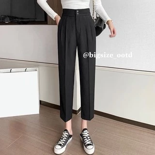 Quần tây baggy bigsize nữ lưng chun 2 cúc [OOTD BIGSIZE 60-90KG]