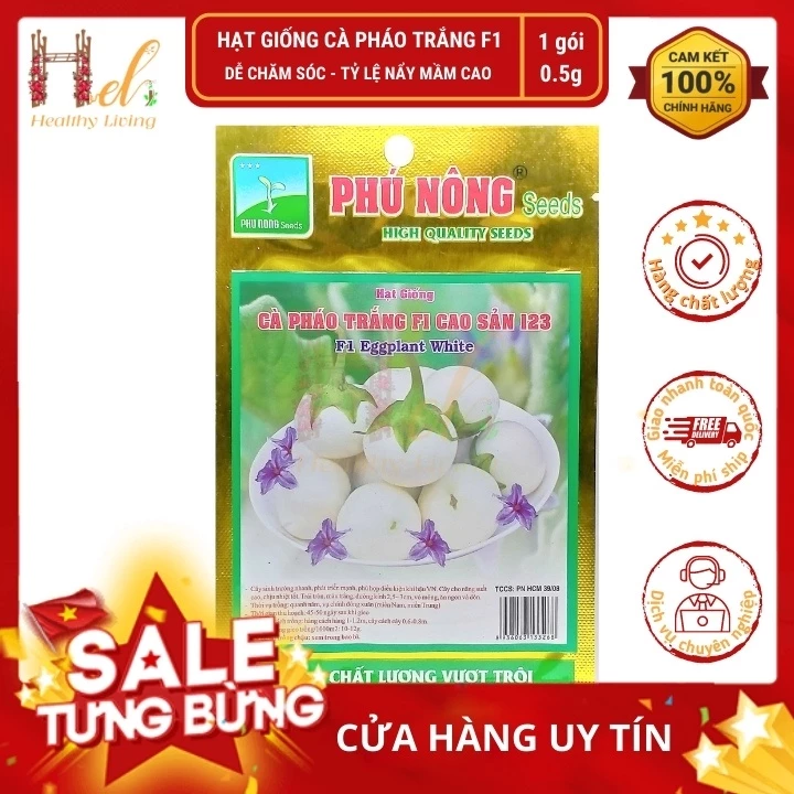 Hạt Giống Cà Pháo Trắng F1 Cao Sản - Trồng Hạt Giống Rau Củ Quả Bằng Đất Sạch, Xơ Dừa, Mùn Dừa Và Phân Bón Hữu Cơ