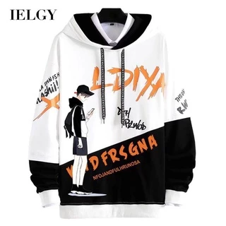 Áo hoodie IELGY dáng rộng in họa tiết phong cách hàn quốc thời trang hip-hop cho nam