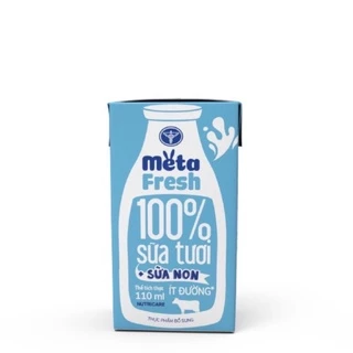 Thùng sữa tươi chứa sữa non Nutricare Meta fresh ít đường 110ml*48 hộp( date mới- có ship hỏa tốc HCM)