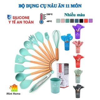 Bộ dụng cụ nhà bếp, nấu ăn, làm bánh 11 món silicon chống dính, silicone chịu nhiệt đa năng, phụ kiện decor phòng bếp