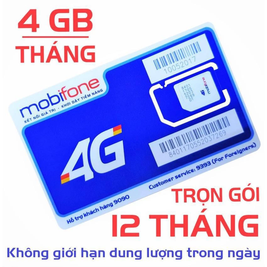 Sim 3G/4G Mobifone trọn gói 1 năm không cần nạp tiền (Sim nghe gọi bình thường)