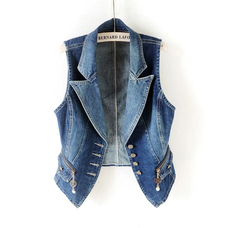 Áo Khoác Denim Không Tay Thời Trang Xuân Thu Dành Cho Nữ 4XL