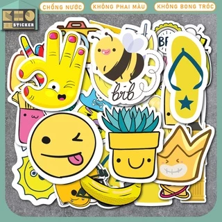 Combo 50 Sticker Yellow chống nước sticker dán laptop, điện thoại, đàn guitar, mũ bảo hiểm, vali. MSP: ST67