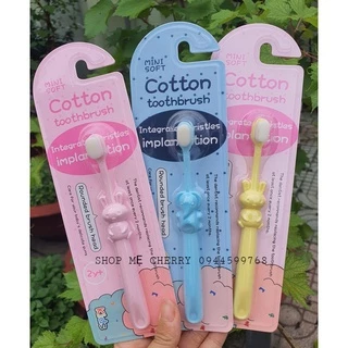 Bàn Chải Lồng Tơ Siêu Mịn Mini Soft Cotton Toothbrush cho bé từ 1 tuổi