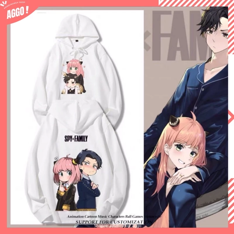 Áo hoodie spy x family, áo hoodie in hình anime spyxfamily Loid, Yor, Anya Forger mẫu mới