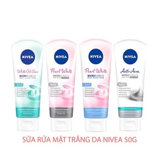 Sữa Rửa Mặt Tạo Bọt Nivea Trắng Da 50ml