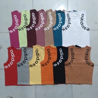 Áo croptop sát nách bé gái kiểu tank top vải cotton co giãn tốt dưới 42kg