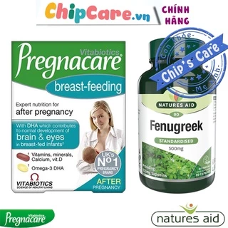 Combo Pregnacare breast feeding và cỏ Cà ri lợi sữa Fenugreek