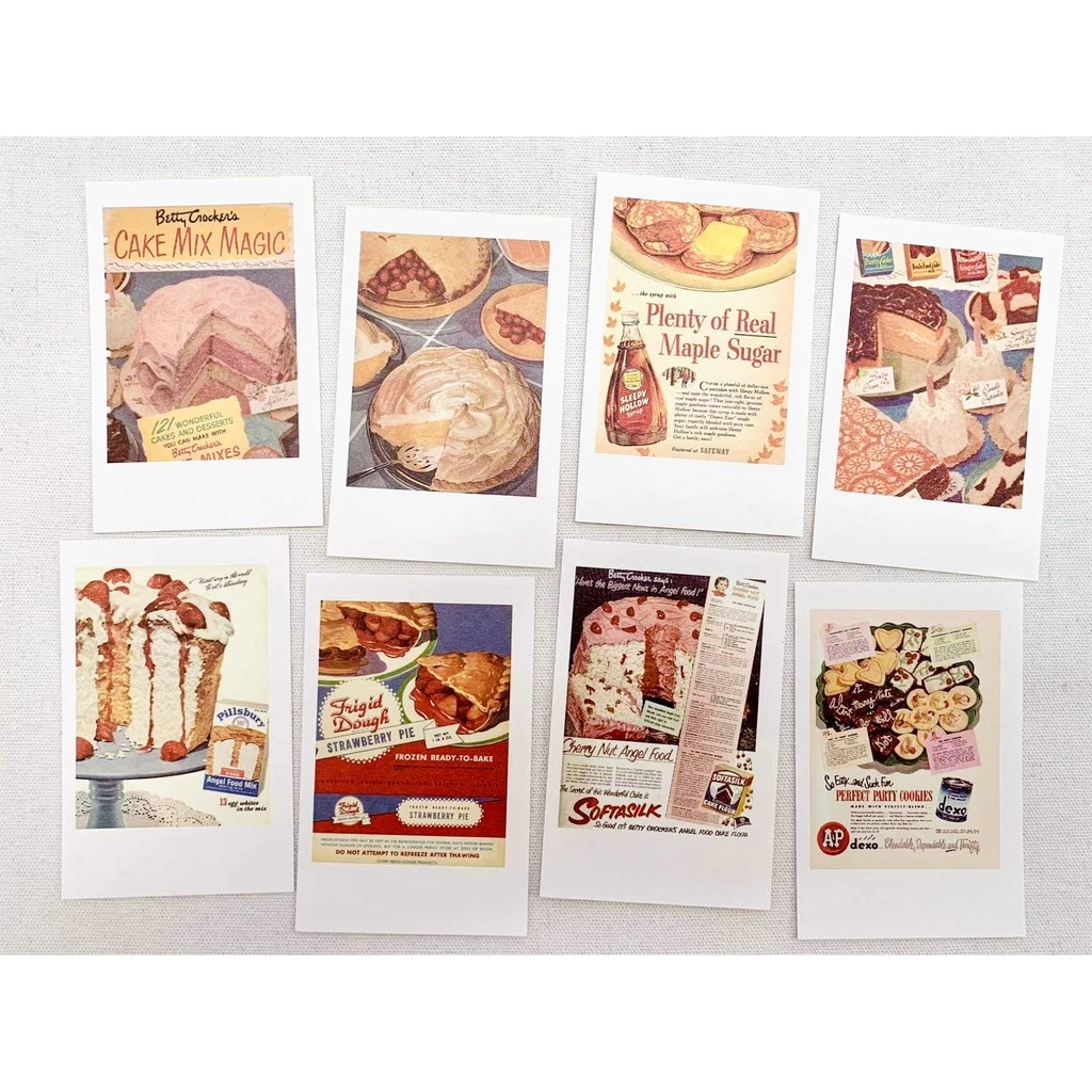 Set 30 hình in Vintage Bánh Ngọt - Set 30 ảnh in Retro Bakery Bánh Kem