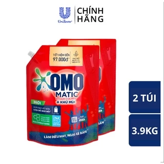 Combo 2 Túi Nước giặt OMO Matic chuyên dụng Cửa Trên túi 3.9kg