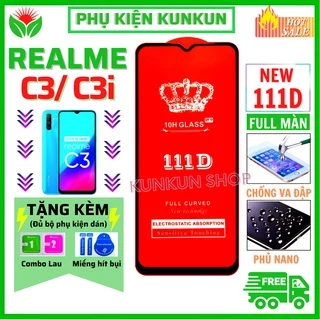 Kính Cường Lực Realme C3/ C3i - Cao Cấp - Full màn hình 111D - Độ cứng 10H - Độ trong suốt cực cao [FreeShip_50K]