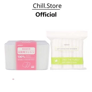 Bông  Miniso 1000 Miếng (Mỏng) Và 180 Miếng 2 Lớp Dập Viền Chắc Chắn