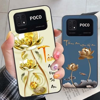 Ốp lưng điện thoại POCO C40 phiên bản cha mẹ - vợ chồng- chữ thư pháp Tâm, nhẫn, phúc lộc thọ cực đẹp và ý nghĩa