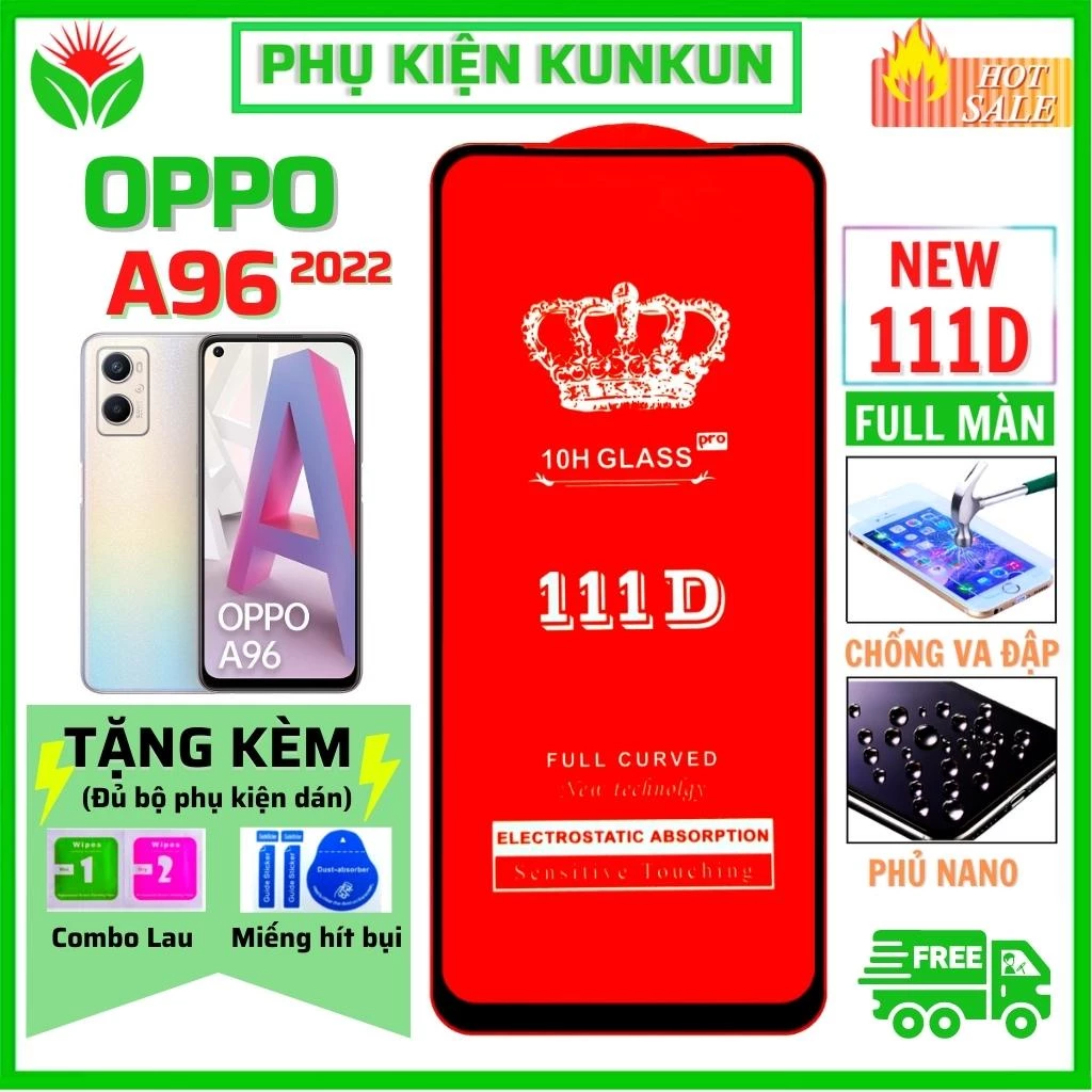 Cường lực Oppo a96 - Full màn hình 111D - Độ cứng 10H, [FL2]