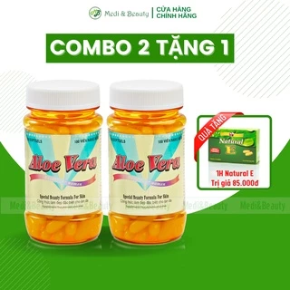 Combo 2 chai Dưỡng da, Chống lão hóa  Aloe Vera  Sữa Ong Chúa tặng 1 hộp Vitamin E thiên nhiên 30 viên