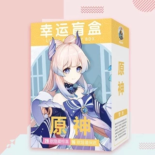 Hộp quà game GENSHIN IMPACT chữ nhật đứng có bình nước postcard bookmark banner huy hiệu anime chibi