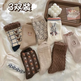 Vớ cotton Thoáng Khí Thoải Mái Phong Cách retro Nhật Bản Mới Cho Nữ