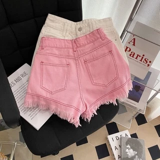 Quần Short Denim Lưng Cao Ống Rộng Thời Trang Mùa Hè Phong Cách Mới Cho Nữ