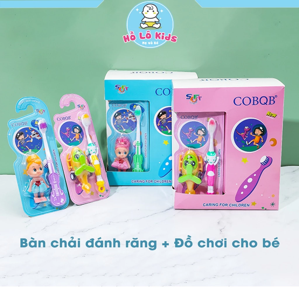 Bàn chải đánh răng trẻ em tặng kèm đồ chơi cho bé 2-12 tuổi Hồ Lô Kids(si hot)