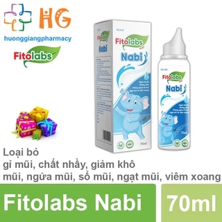 Xịt mũi thảo dược an toàn cho bé Fitolabs Nabi vệ sinh mũi hằng ngày giúp thông thoáng giảm khô và nghẹt mũi Lọ 70ml