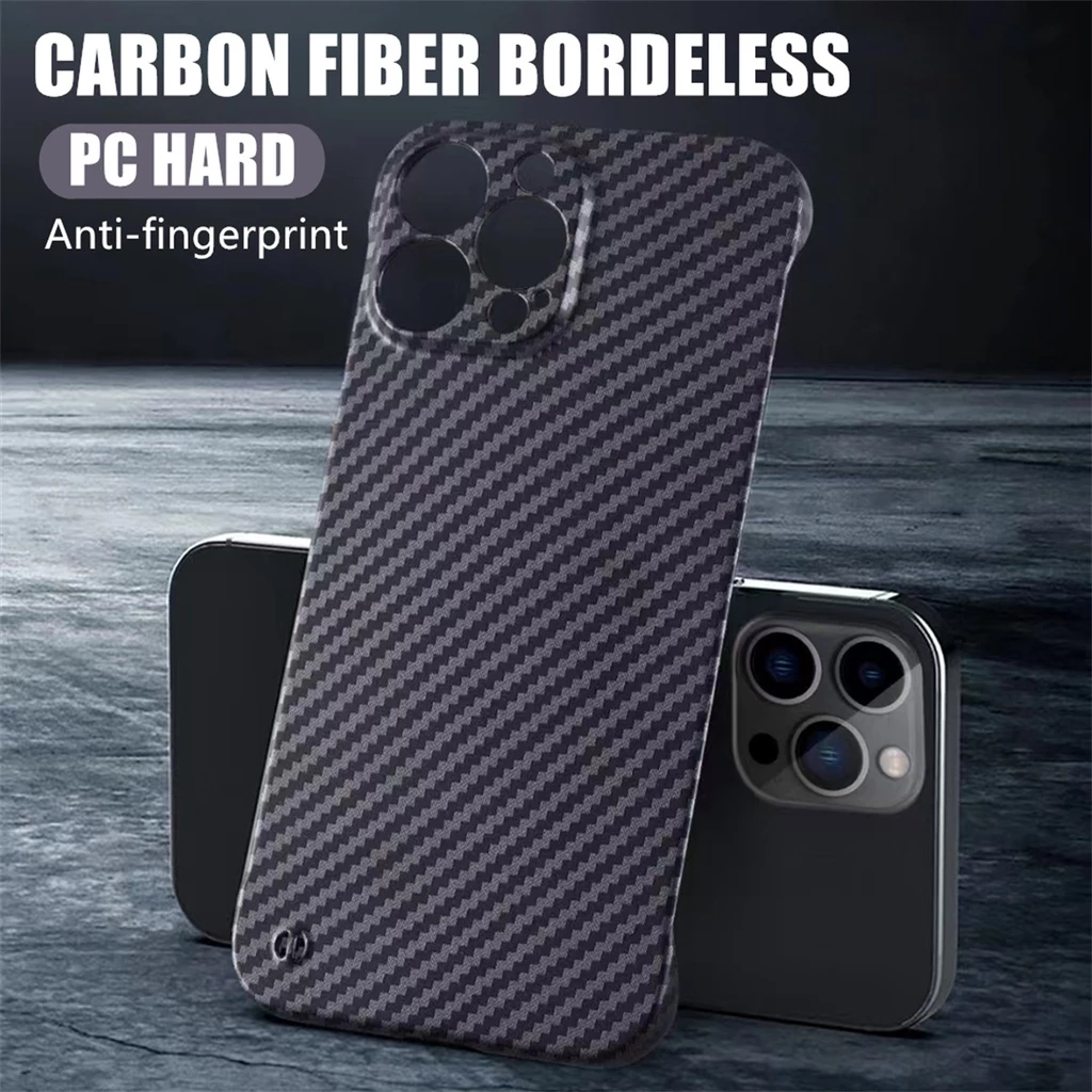 Ốp Điện Thoại Sợi Carbon Siêu Mỏng Không Viền Dọc Cho iPhone 14 13 12 11 Pro Max 14 Plus 13 Pro Max 12 Pro 14 Pro Max