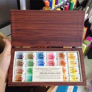 Màu nước LENINGRAD 24 màu (chính hàng 100%) + Tặng hộp gỗ đựng màu