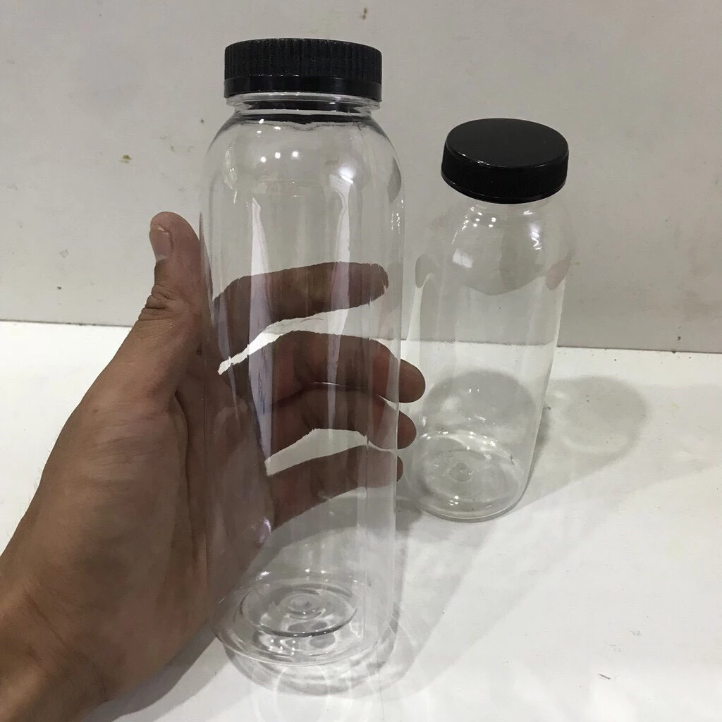 Chai Nhựa Pet Tròn Nắp Đen Cổ To 500ml (đựng chè dưỡng nhan)