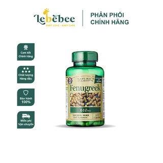 Cỏ cà ri lợi sữa cho mẹ sau sinh Fenugreek 610mg Nature's Garden UK (100 viên)