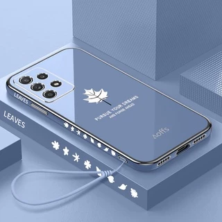 QIANZI Ốp Lưng Mềm Chống Sốc Họa Tiết Lá Phong Cho Samsung Galaxy A11 A20 A30 A50 A70 A10S A20S A30S A50S