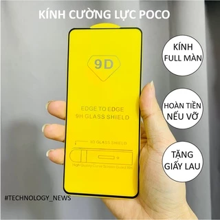 Kính cường lực Full màn hình Xiaomi POCO C65 C40/ X3 pro/ X3 NFC/ F4 GT/ F3/ M4 pro 5G/ X4 pro 5G/ M3/ X3 GT/M5/ X5