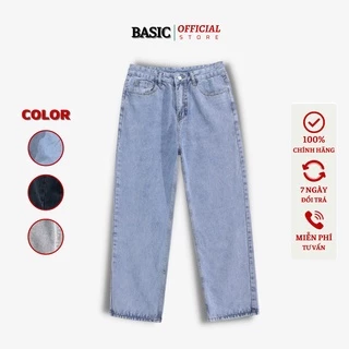 Quần baggy nam BASIC jean ống suông rộng phong cách Hàn Quốc 2023