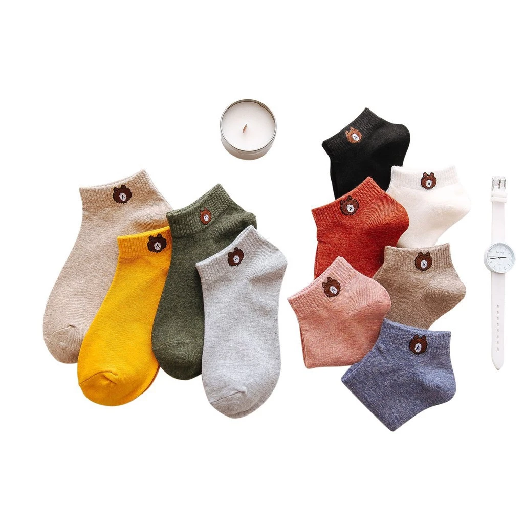 [COMBO 2 ĐÔI] Tất Vớ Nam nữ unisex Gấu, Hoa Cúc sợi cotton cao cấp thấm hút mồ hôi thoáng khí chống bai giãn cực bền