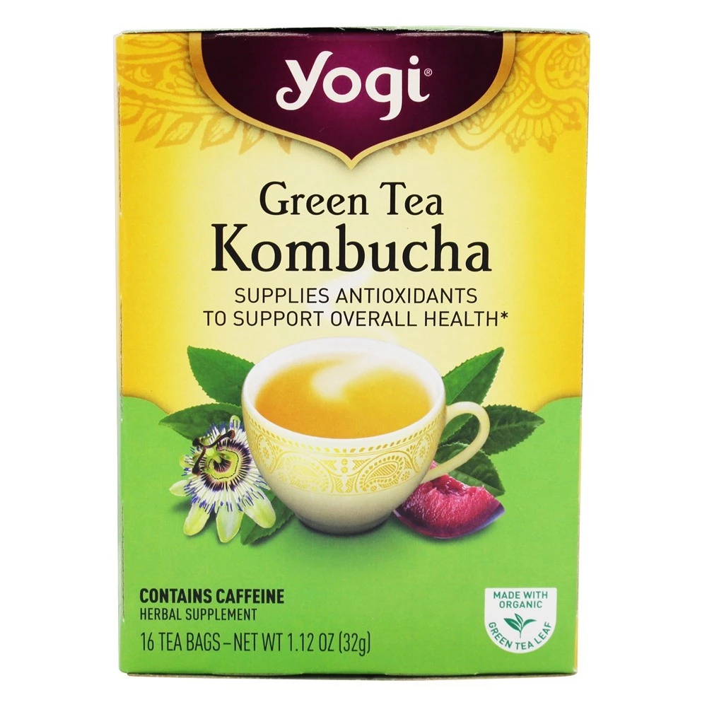 Trà xanh Kombucha hữu cơ_Yogi Green Tea Kombucha hộp 16 gói (32g)_USA