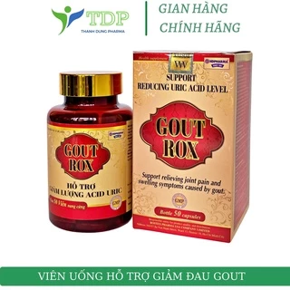 Viên uống GOUT ROX hỗ trợ giảm triệu chứng sưng đau khớp do gout, Acid Uric máu - chai 50 viên