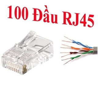 COMBO 100 Hạt mạng, đầu bấm mạng RJ45 (Gói 100 Cái) - Vỏ nhựa