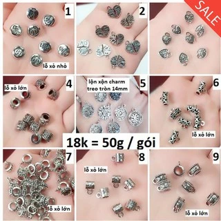 Charm xỏ - treo bạc cổ - chất liệu hợp kim - phụ kiện lùa : 50g / gói = 18k [ Charm sỉ Tphcm ]