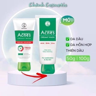 Kem Rửa Mặt Acnes Ngăn Ngừa Mụn, 7 Ngày Giảm Mụn  Acnes Creamy Wash 50g 100g