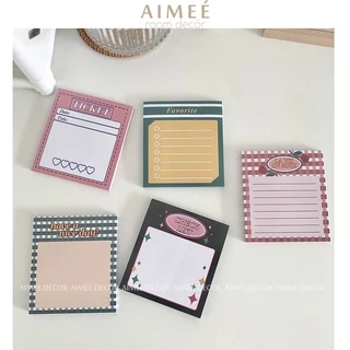 Tập 50 tờ giấy note, giấy ghi chú dễ thương phong cách retro Highteen No.1 - Aimee.decor